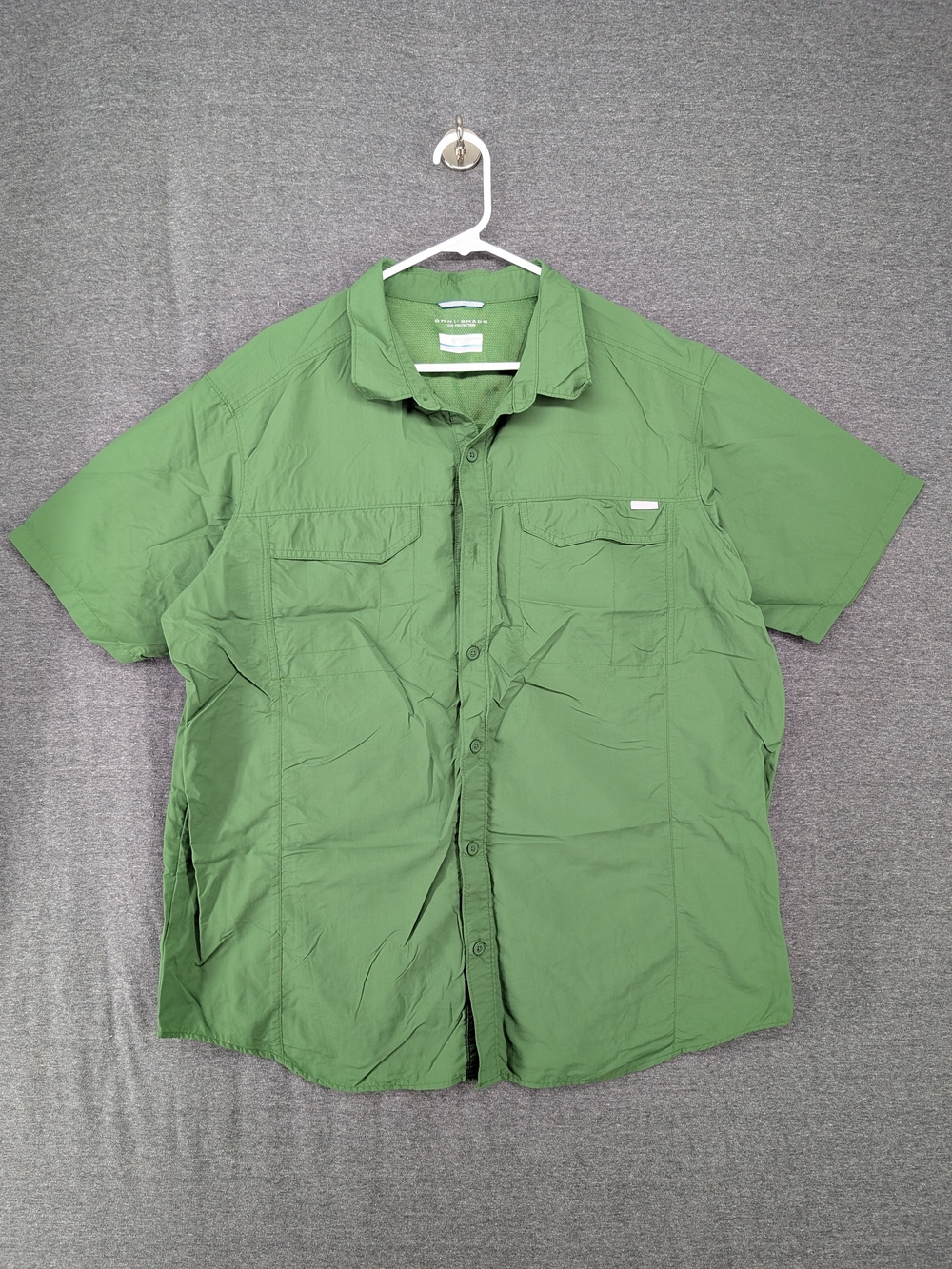 Men's Short-Sleeve Casual Button-Down Shirt - Olive Green